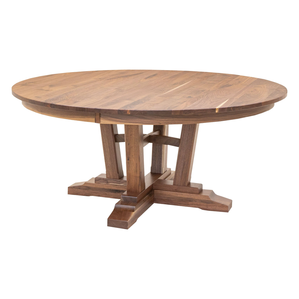 Arvada Walnut Wood Large Round Extending Dining Table for 6-10 | NAT ...