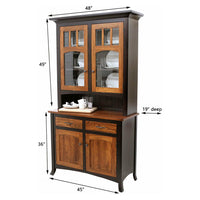 Bismark Black & Wood Hutch - 2-Door | M-EB&E-MC