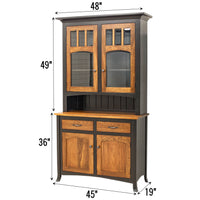 Bismark Black & Wood Hutch - 2-Door | M-EB&E-MC