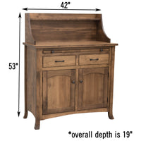 Bismark Maple Wood Buffet with Hutch Topper - 2-Door | CO
