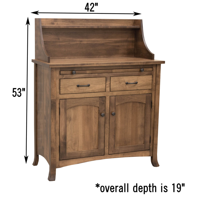 Bismark Maple Wood Buffet with Hutch Topper - 2-Door | CO