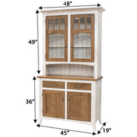 Bismark White & Wood Hutch - 2-Door | O-GW&RWO-SB