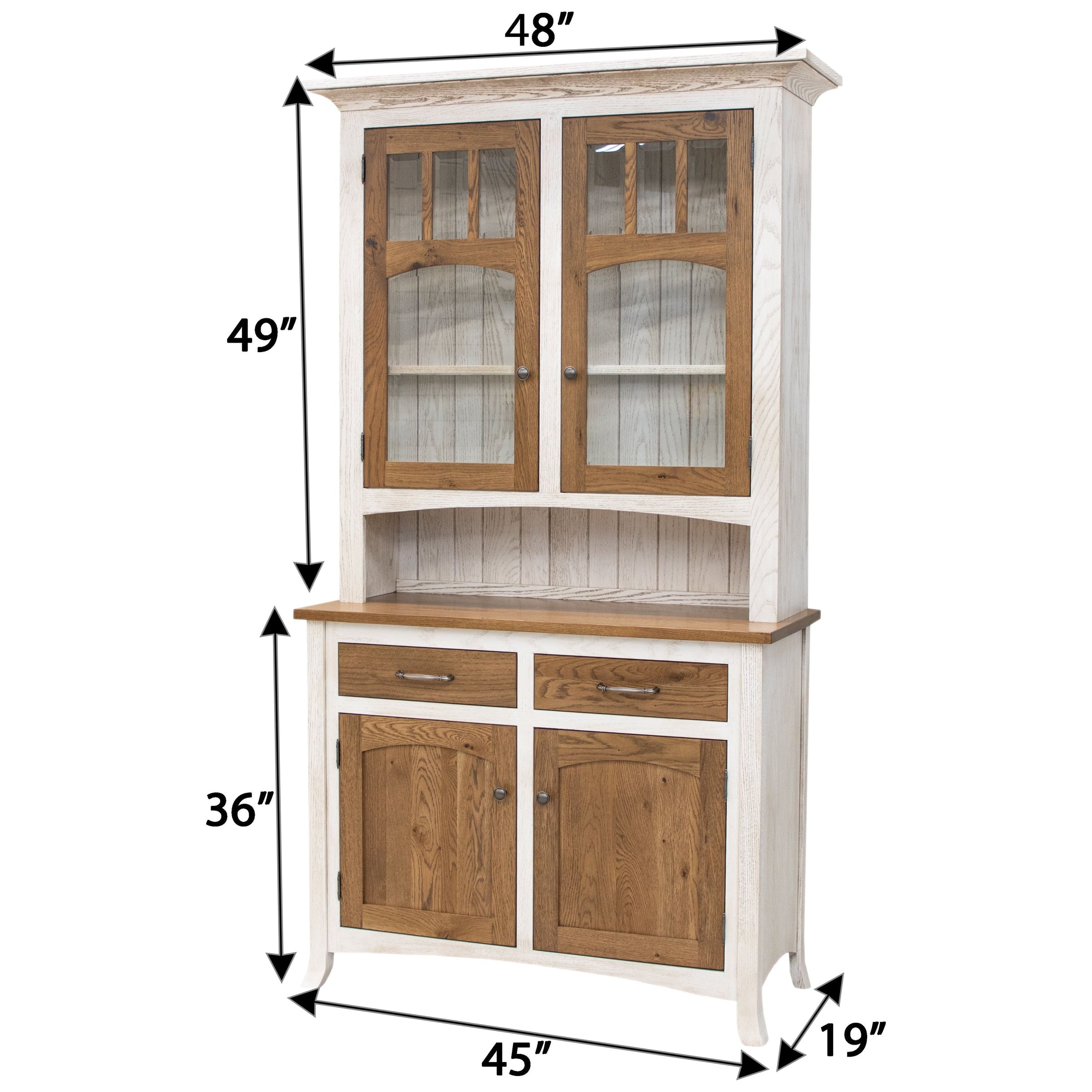 Bismark White & Wood Hutch - 2-Door | O-GW&RWO-SB