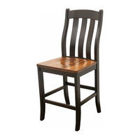Florence Black & Wood 24" Stationary Bar Stool | M-EB&E-MC