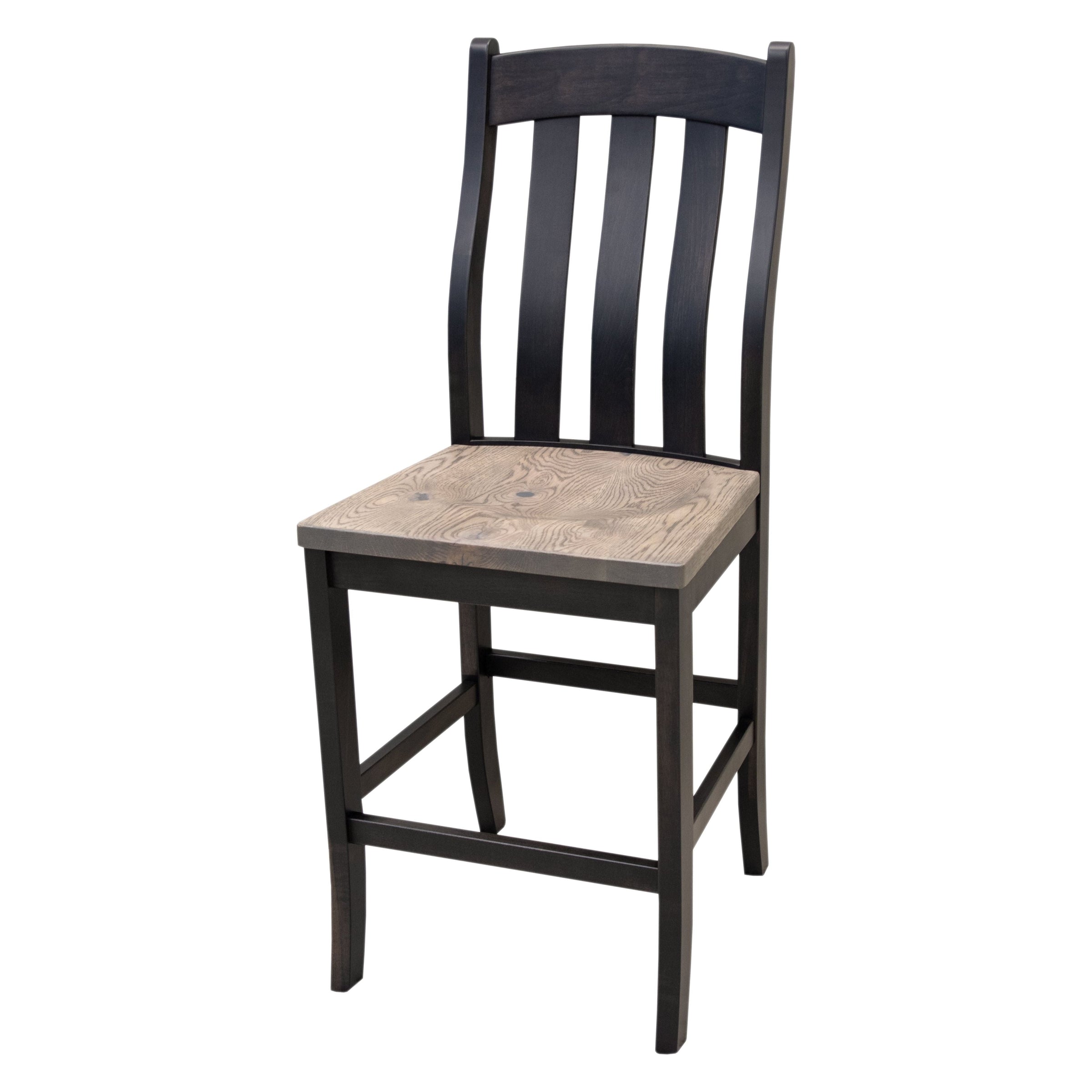 Florence Black & Wood 24" Stationary Bar Stool | M-DK&RWO-GRB