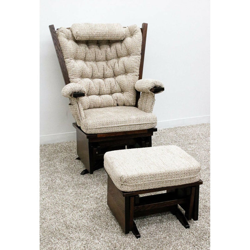 Amish Mission Oak Wood Swivel Glider Rocker & Ottoman | ASB-4260-K