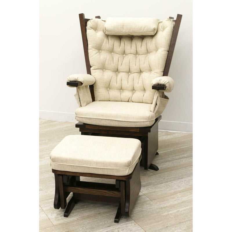 Amish Mission Oak Wood Swivel Glider Rocker & Ottoman | ASB-4274-K