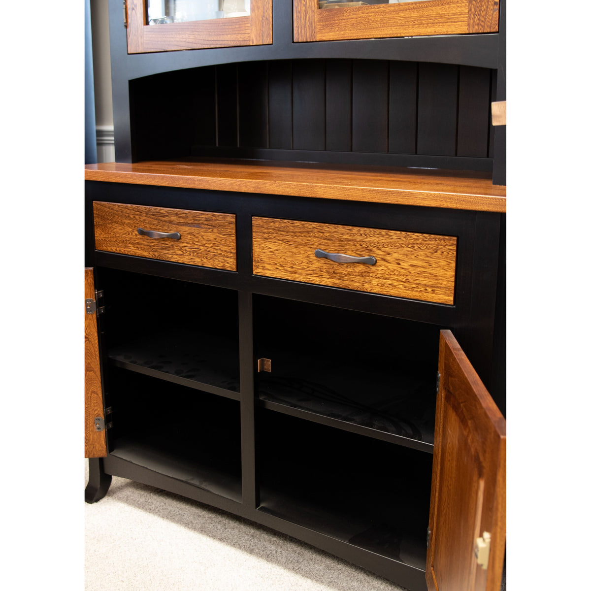 Bismark Black & Wood Hutch - 2-Door | M-EB&E-MC