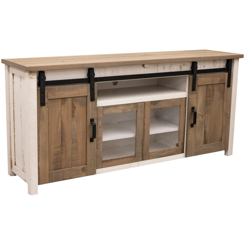 Montego 72" White & Wood Sliding Barn Door TV Console | M-CS&DCD