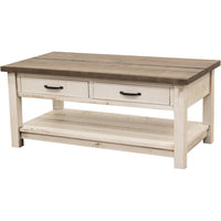 Montego White & Wood Rectangle Open Coffee Table | M-CS&DCD