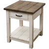 Montego White & Wood Large Square Open End Table | M-CS&DCD