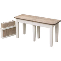 Seattle Shaker White & Wood Expandable Dining Bench | M-DW&RWO-GRB