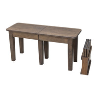 Seattle Shaker White Oak Wood Expandable Dining Bench | SB