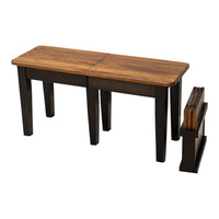 Seattle Shaker Black & Wood Expandable Dining Bench | M-EB&E-MC