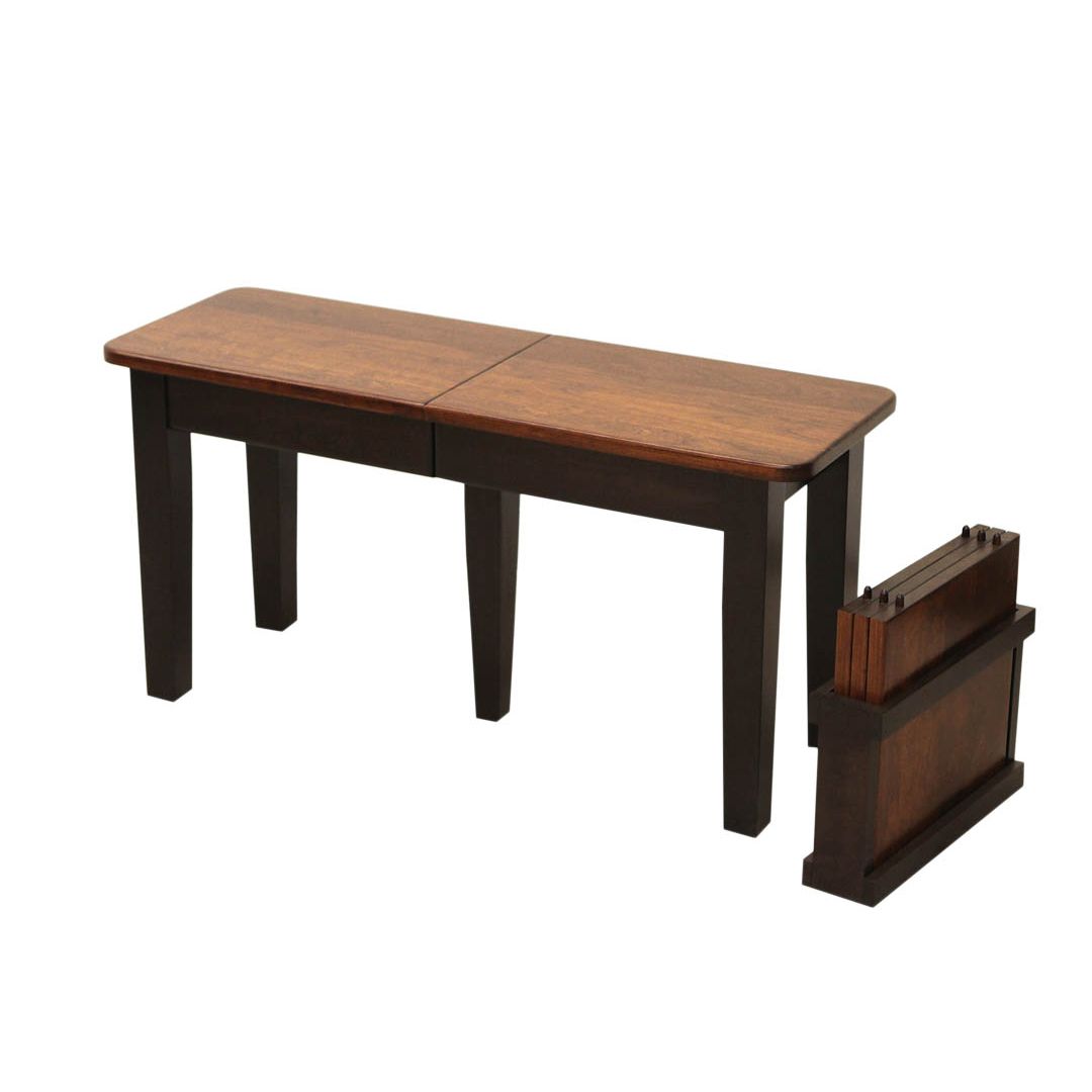 Seattle Shaker Black & Wood Expandable Dining Bench | M-EB&CHY-MC