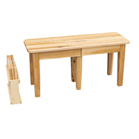 Seattle Shaker Leg Hickory Wood Expandable Dining Bench | NAT