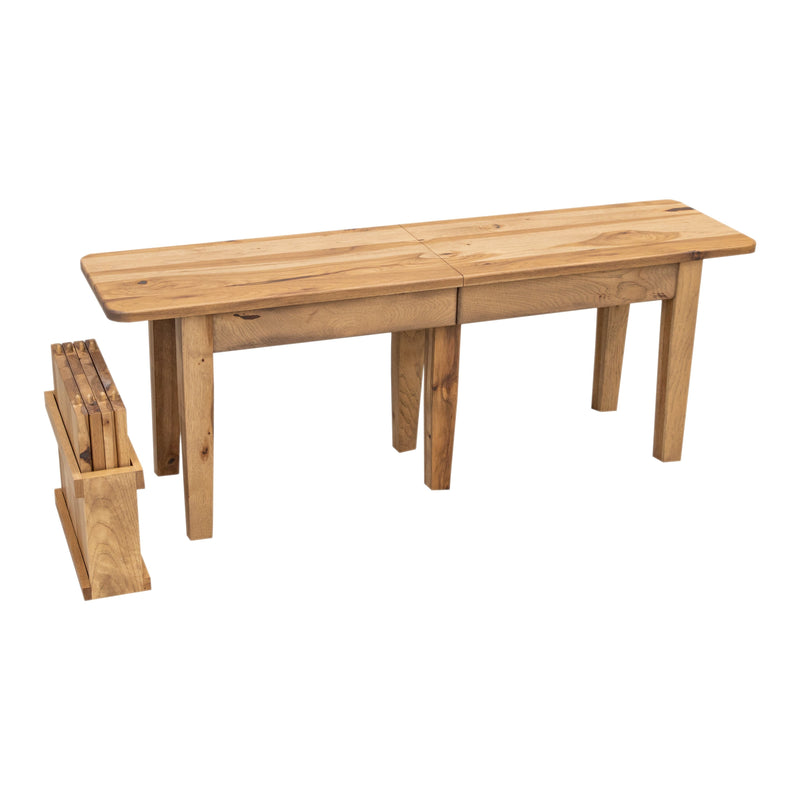 Seattle Shaker Hickory Wood Expandable Dining Bench | WB