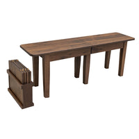 Seattle Shaker Leg Walnut Wood Expandable Dining Bench | CO