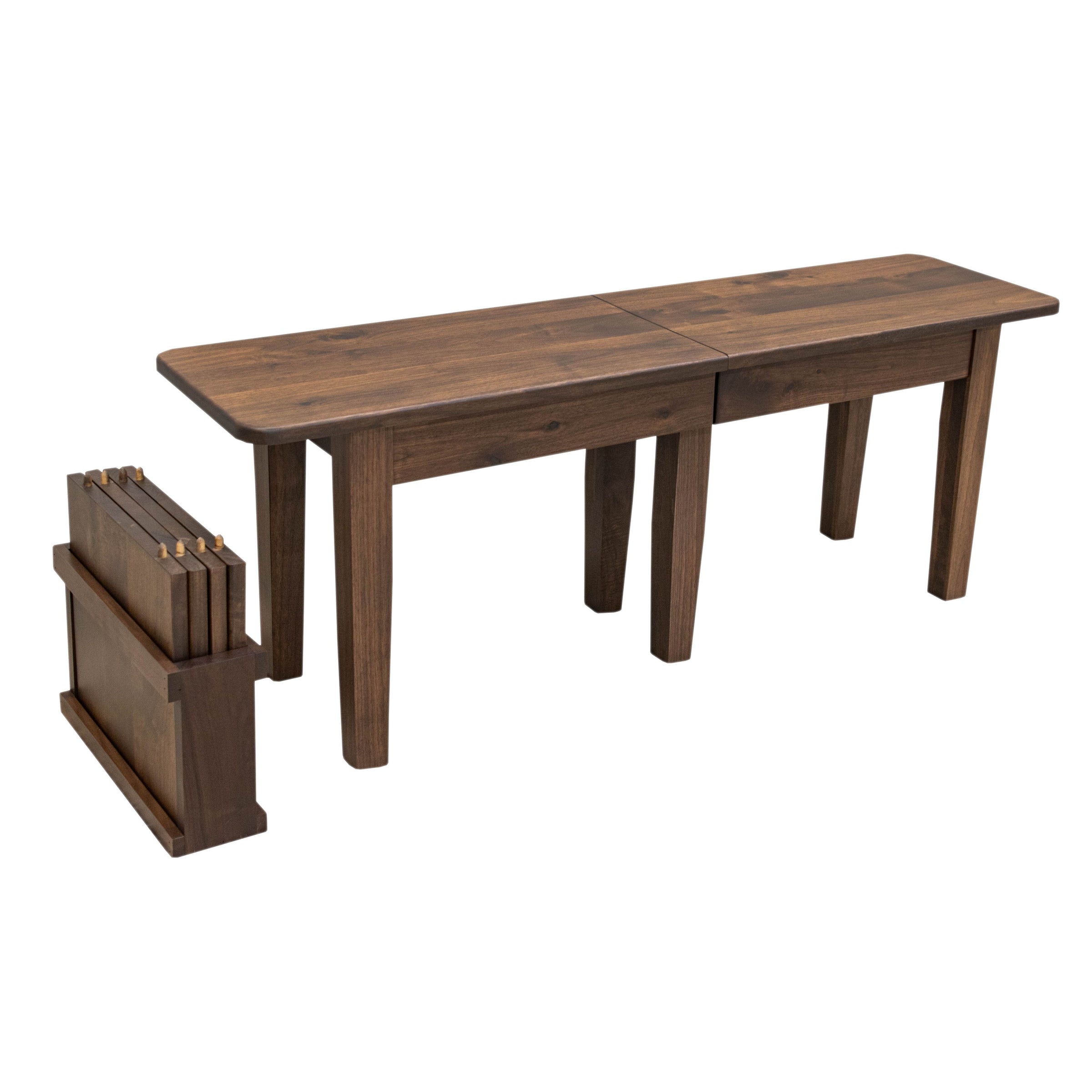 Seattle Shaker Leg Walnut Wood Expandable Dining Bench | CO