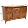 Bismark Oak Wood Buffet - 3-Door | MC