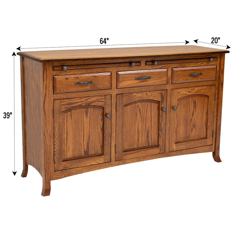 Bismark Oak Wood Buffet - 3-Door | MC
