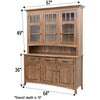 Bismark Oak Wood Hutch, 67" wide | MC