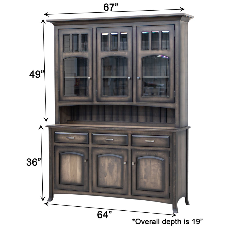 Bismark Maple Wood Hutch, 67" wide | SP-Burn