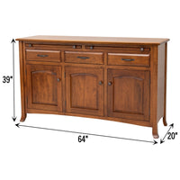 Bismark Cherry Wood Buffet - 3-Door | MC