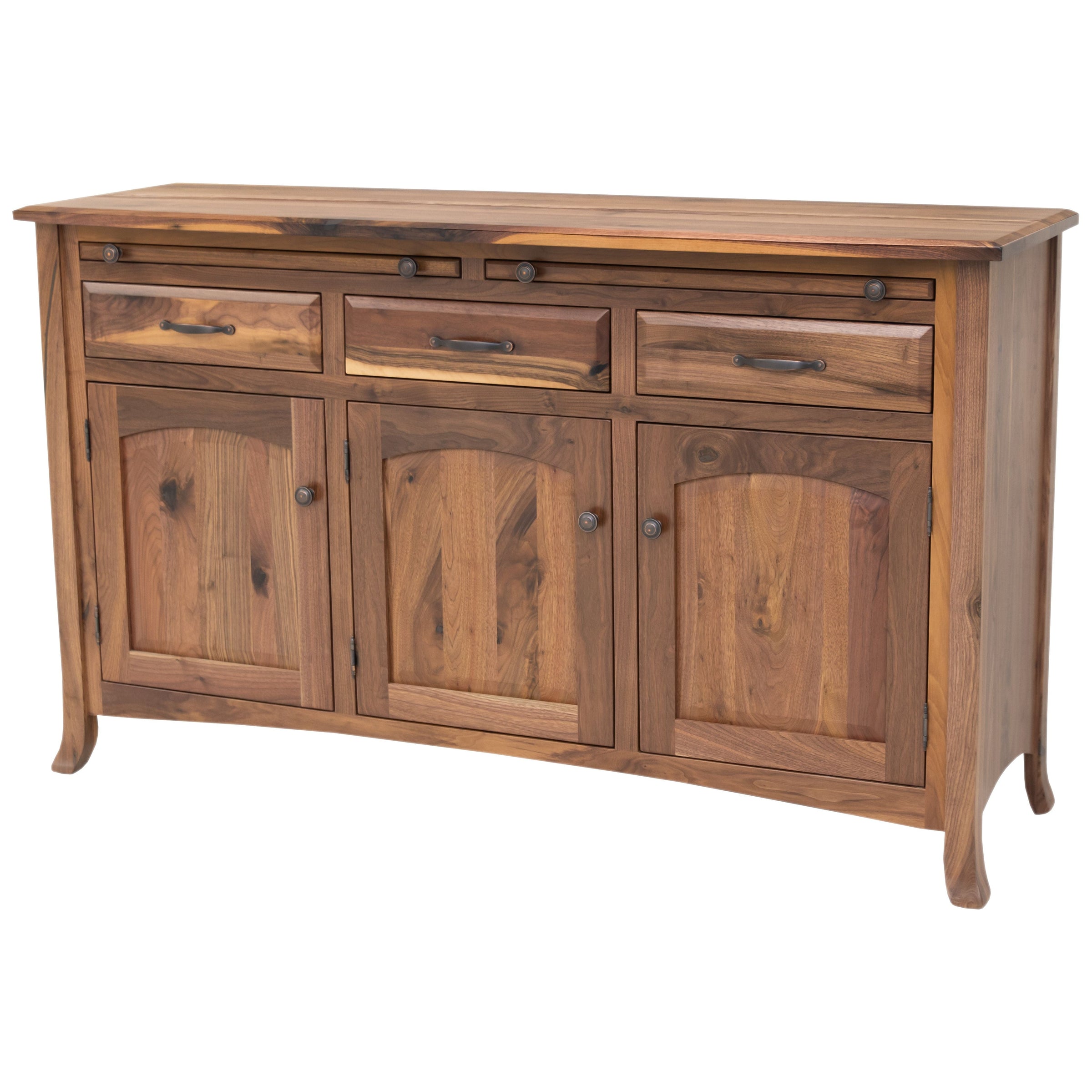 Bismark Walnut Wood Buffet - 3-Door | NAT