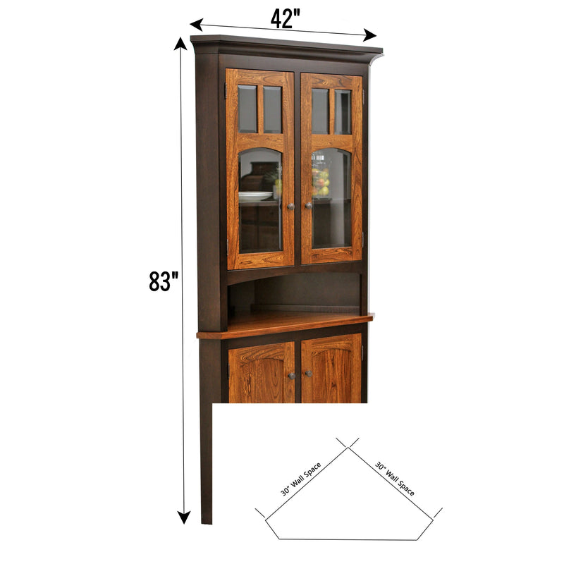 Bismark Black & Wood Corner Hutch | M-EB&E-MC