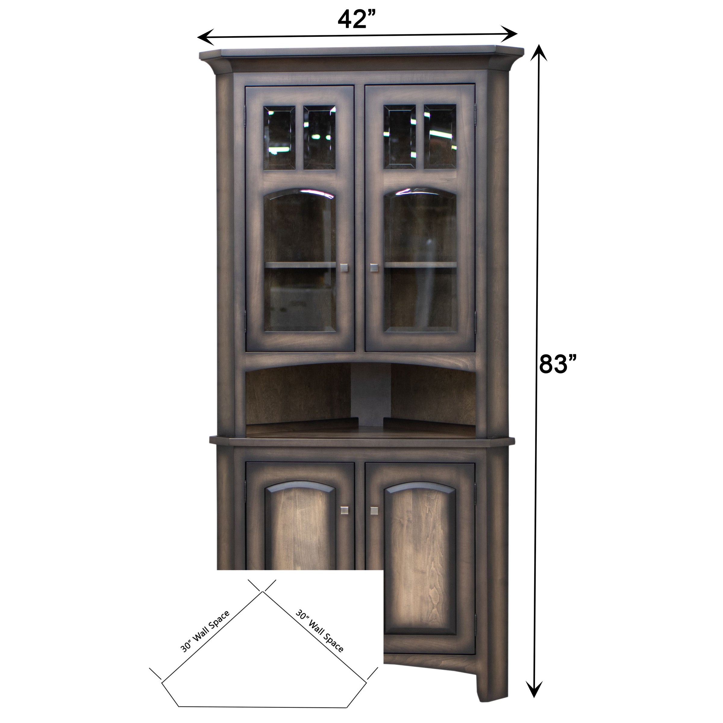 Bismark Black & Wood Corner Hutch | M-EB&E-MC