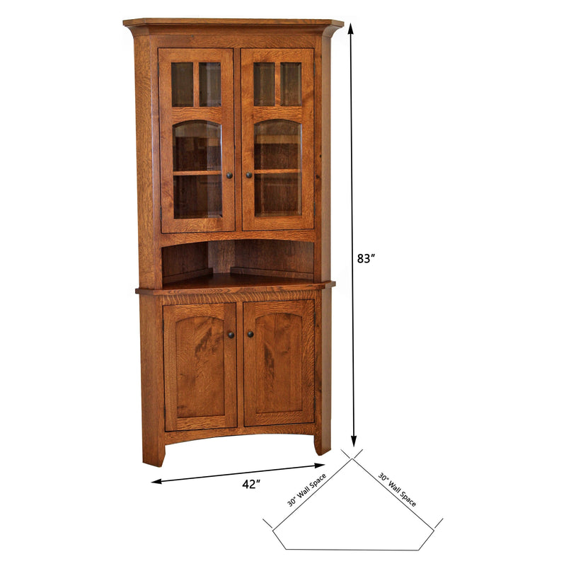 Bismark Quarter Sawn White Oak Wood Corner Hutch | ASB