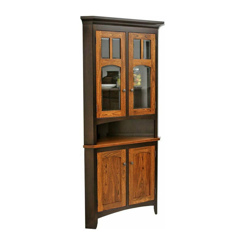 Bismark Black & Wood Corner Hutch | M-EB&E-MC