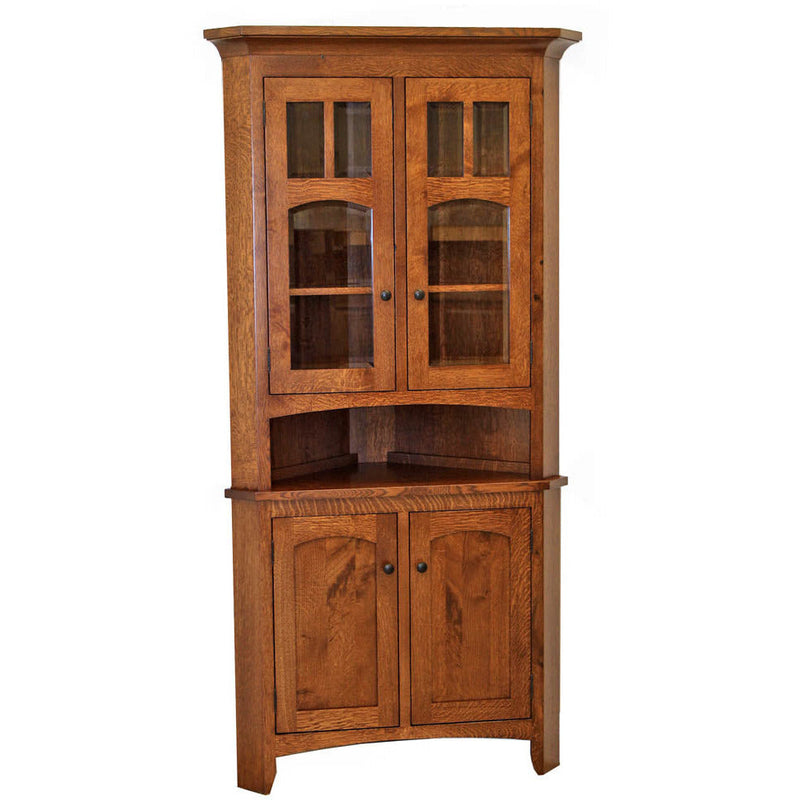 Bismark Quarter Sawn White Oak Wood Corner Hutch | ASB