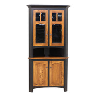 Bismark Black & Wood Corner Hutch | M-EB&E-MC