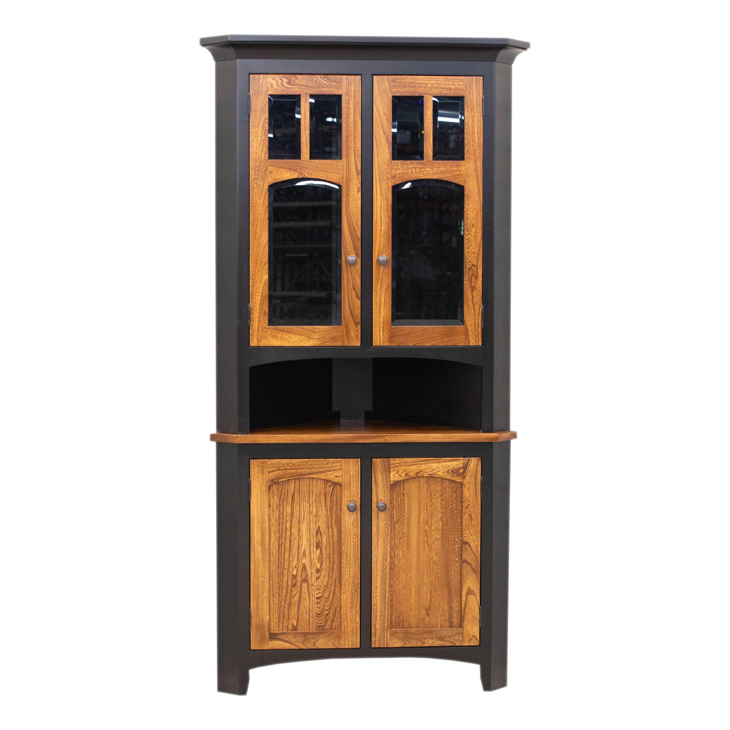 Bismark Black & Wood Corner Hutch | M-EB&E-MC