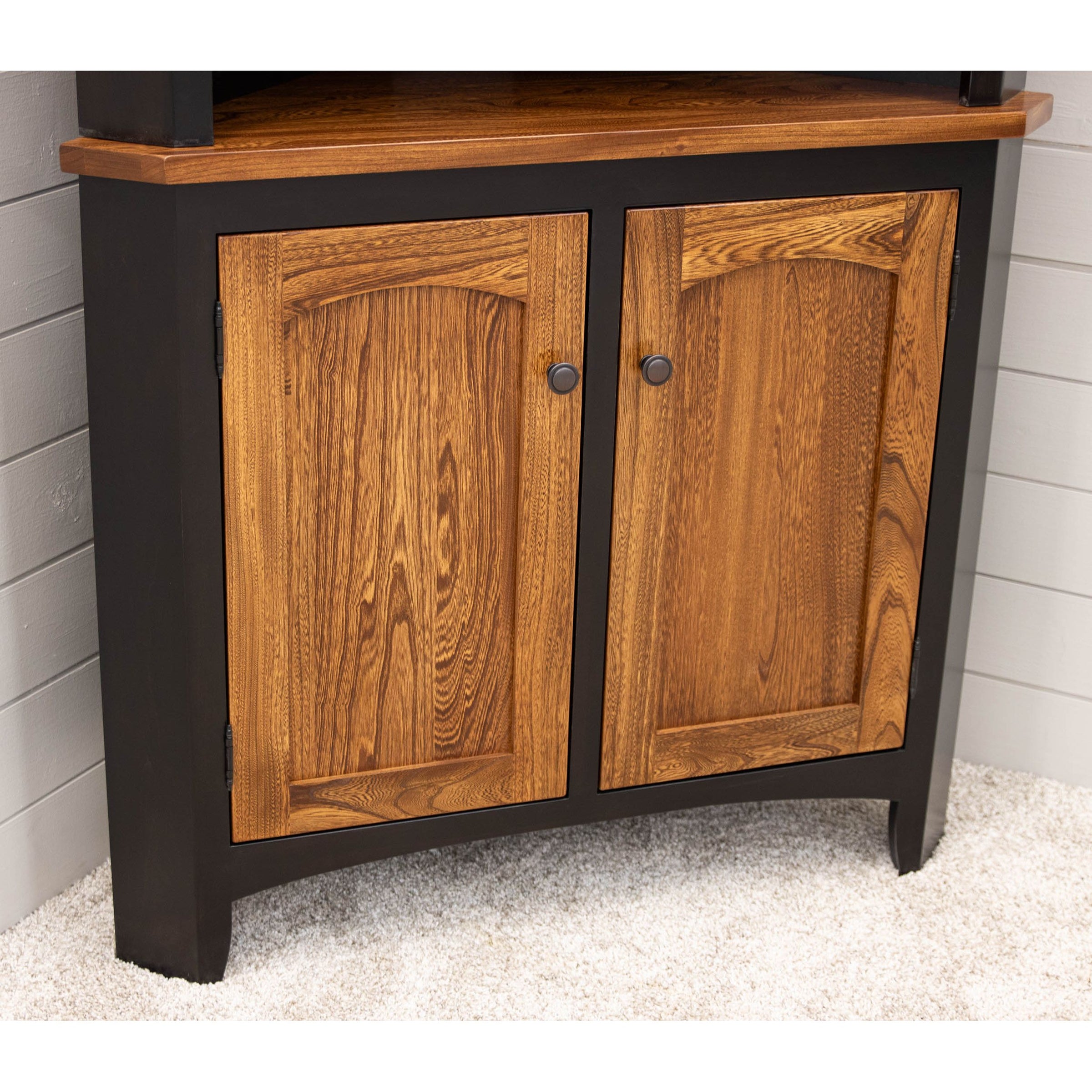 Bismark Black & Wood Corner Hutch | M-EB&E-MC