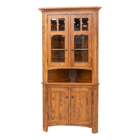 Bismark Oak Wood Corner Hutch | MC