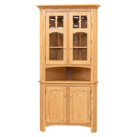 Bismark Oak Wood Corner Hutch | S-2