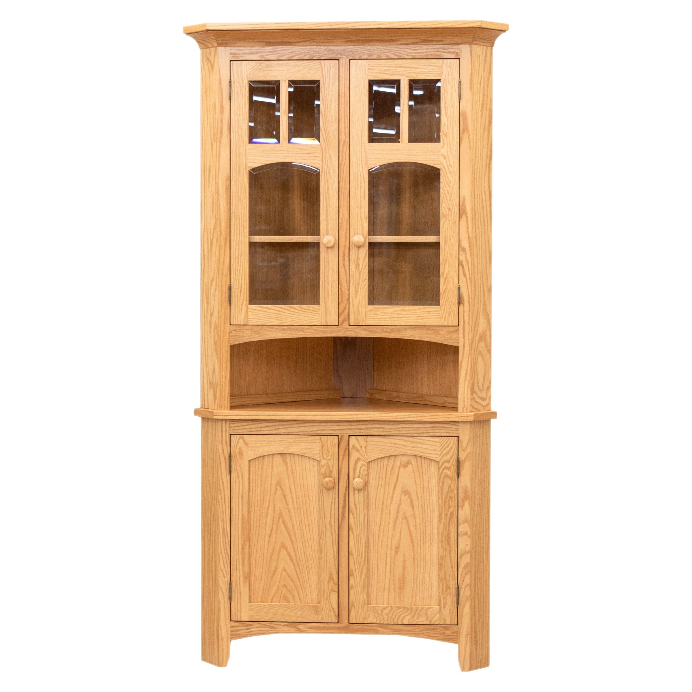 Bismark Oak Wood Corner Hutch | S-2