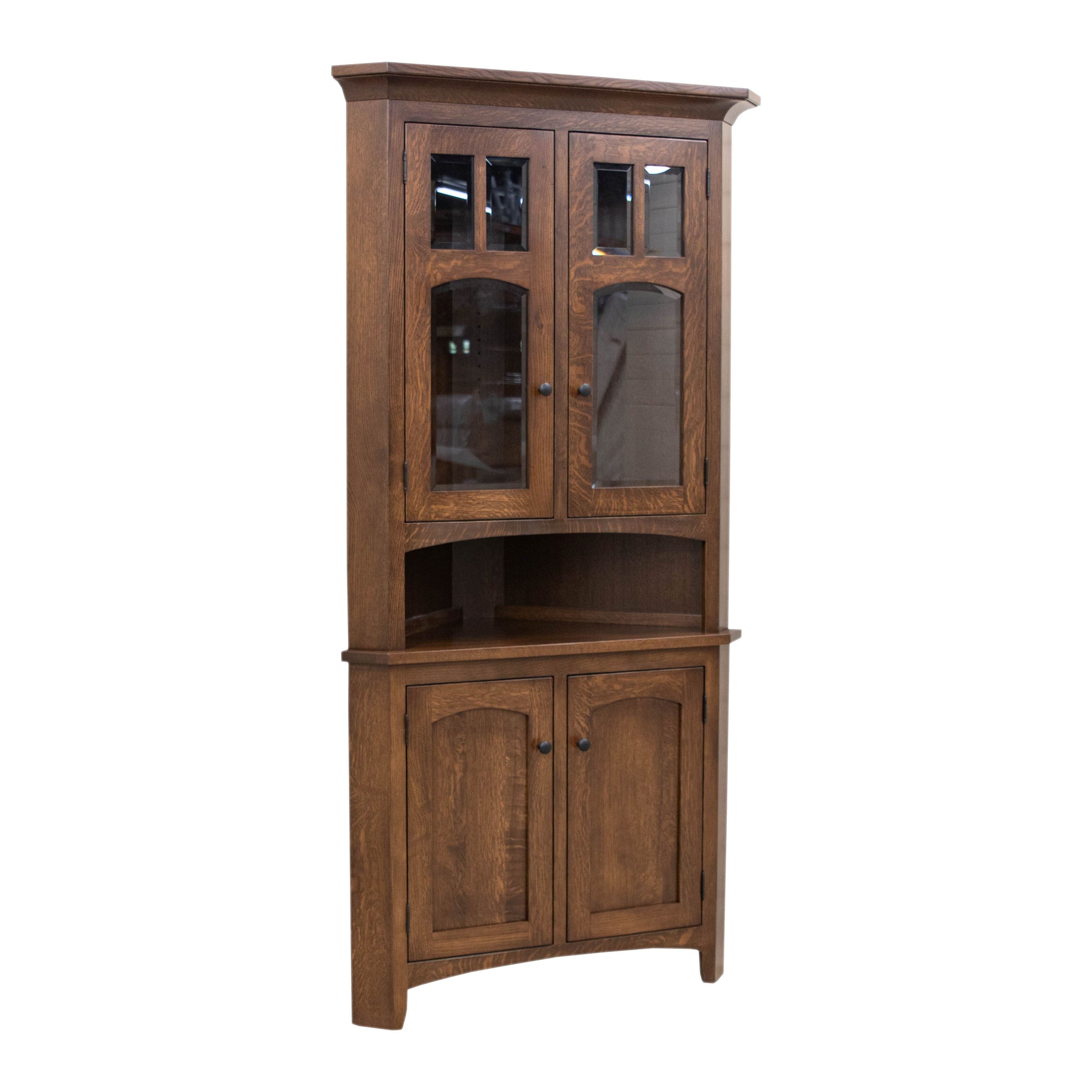 Bismark Quarter Sawn White Oak Wood Corner Hutch | BV