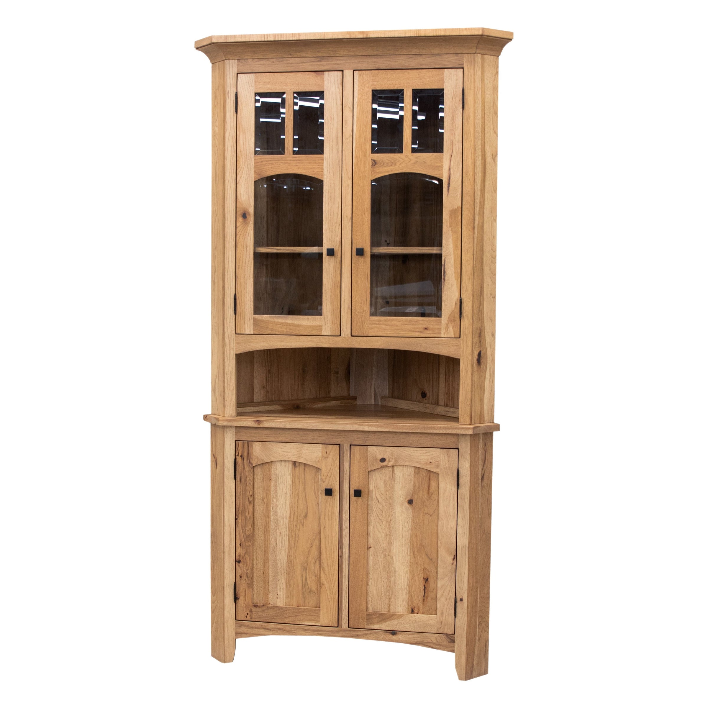 Bismark Hickory Wood Corner Hutch | WB