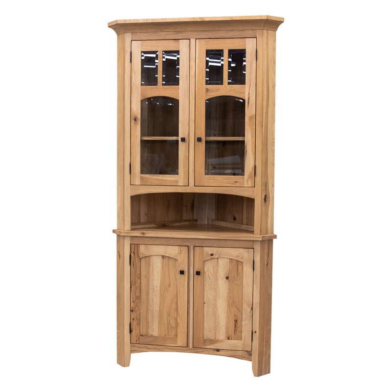 Bismark Hickory Wood Corner Hutch | WB