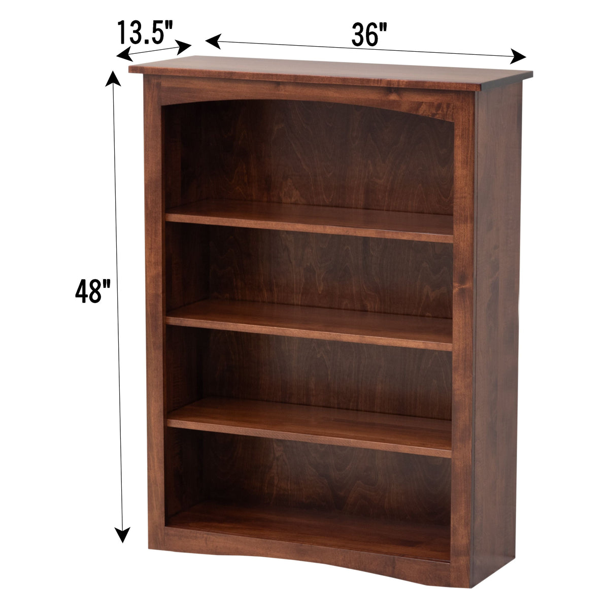 Seattle Solid Maple Wood 48" Bookcase | BOS