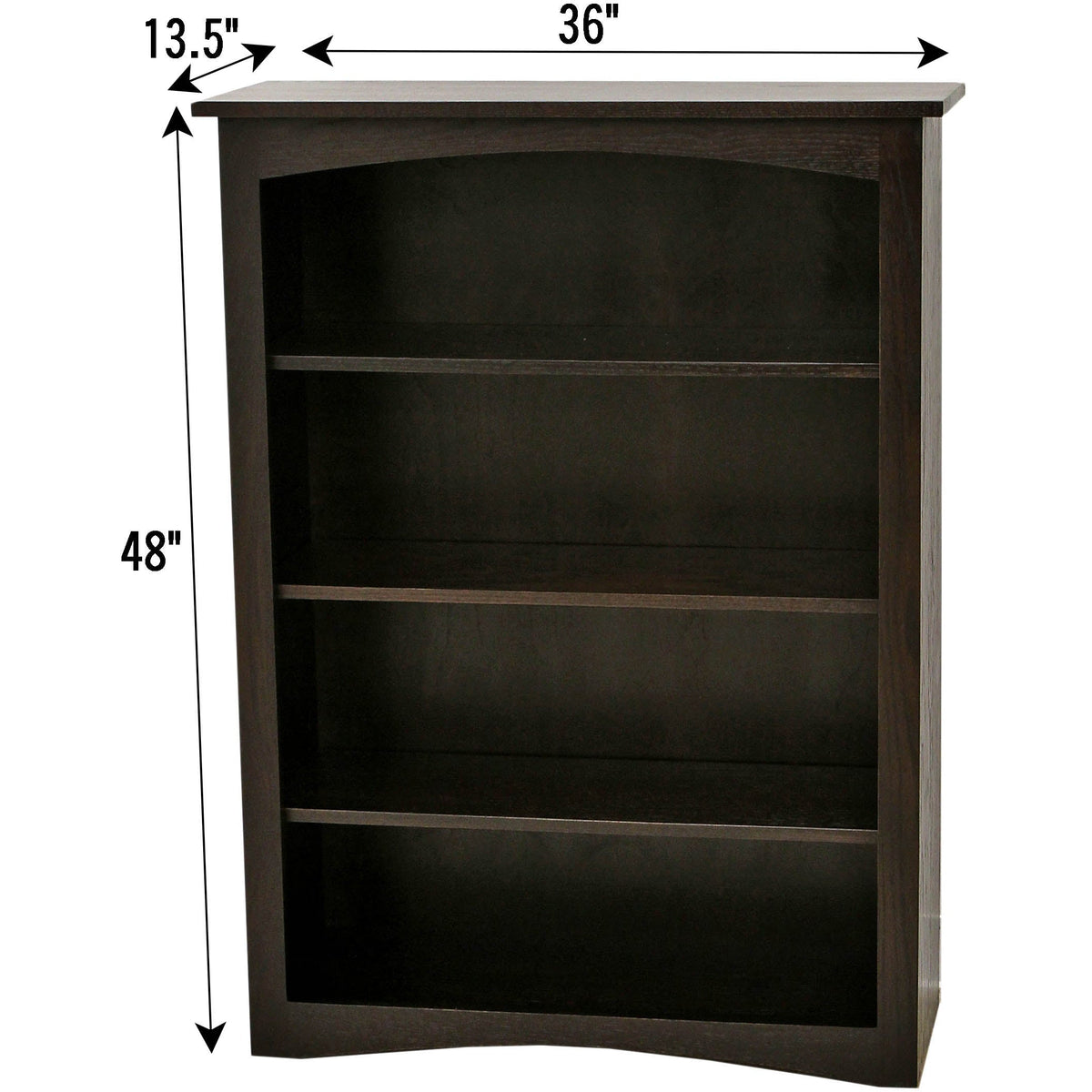 Seattle Solid Oak Wood 48" Bookcase | EB