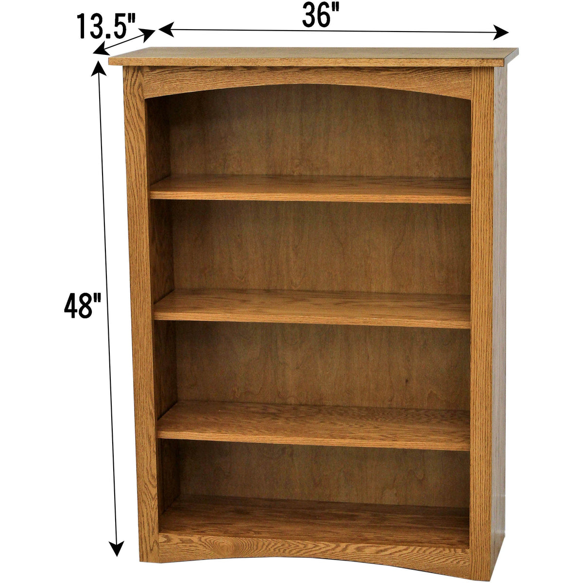 Seattle Solid Oak Wood 48" Bookcase | FW