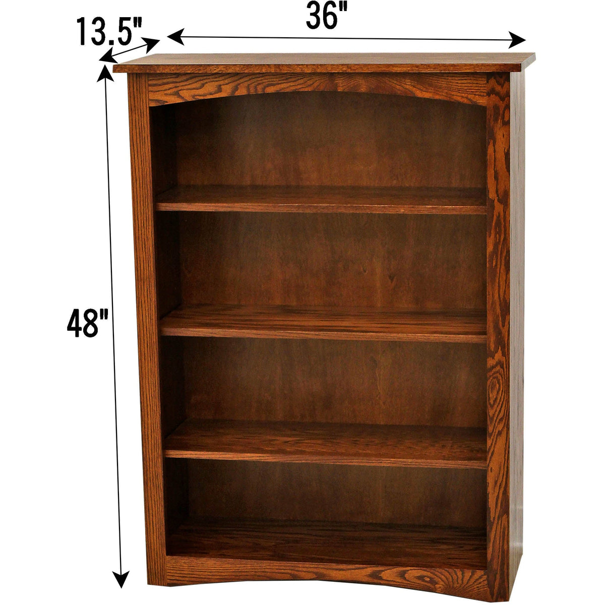 Seattle Solid Oak Wood 48" Bookcase | MC