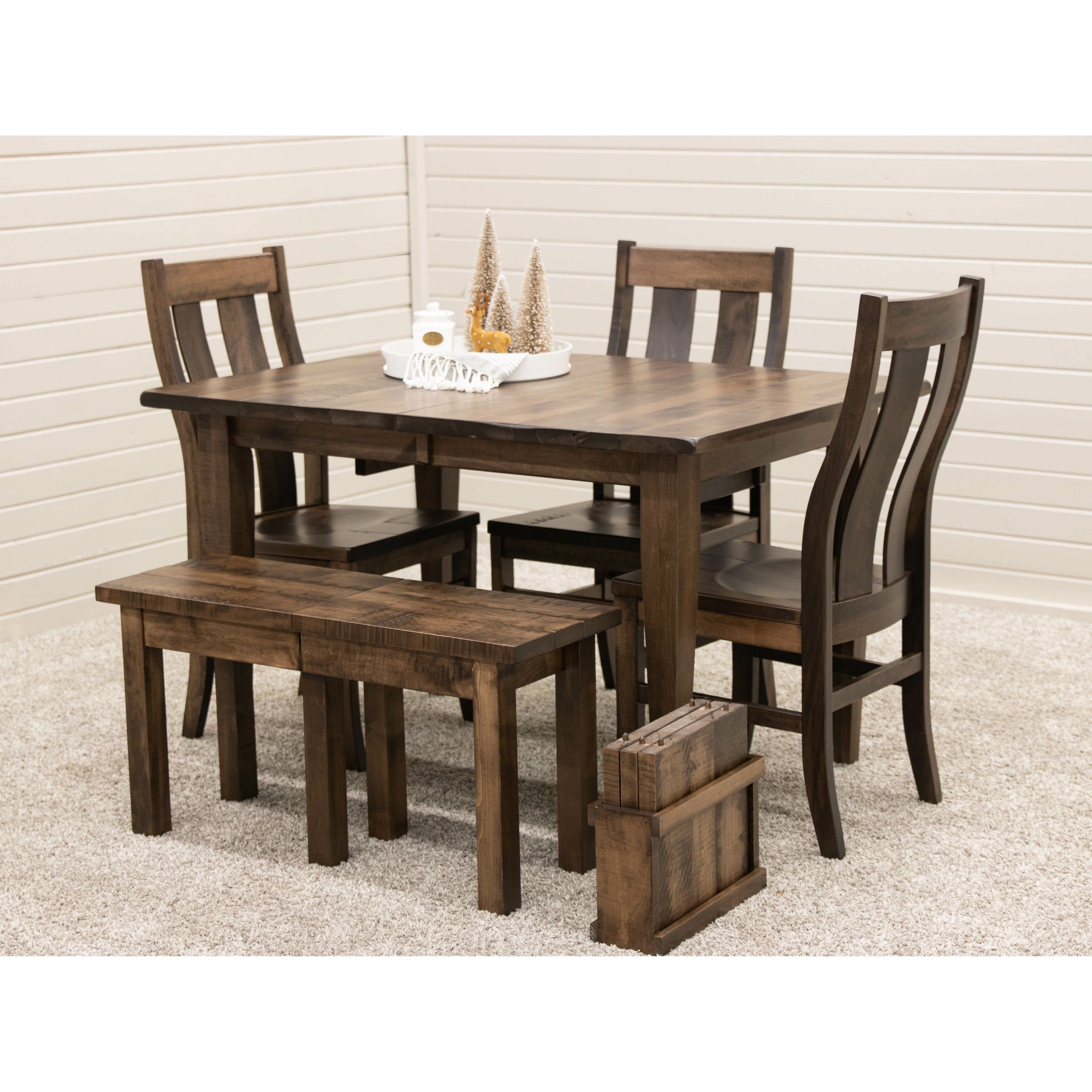 Square Leg Maple Wood Expandable Dining Bench | CO