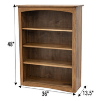 Seattle Solid Hickory Wood 48" Bookcase | CO