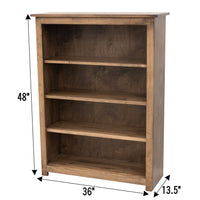 Straight Seattle Solid Maple Wood 48" Bookcase | CO
